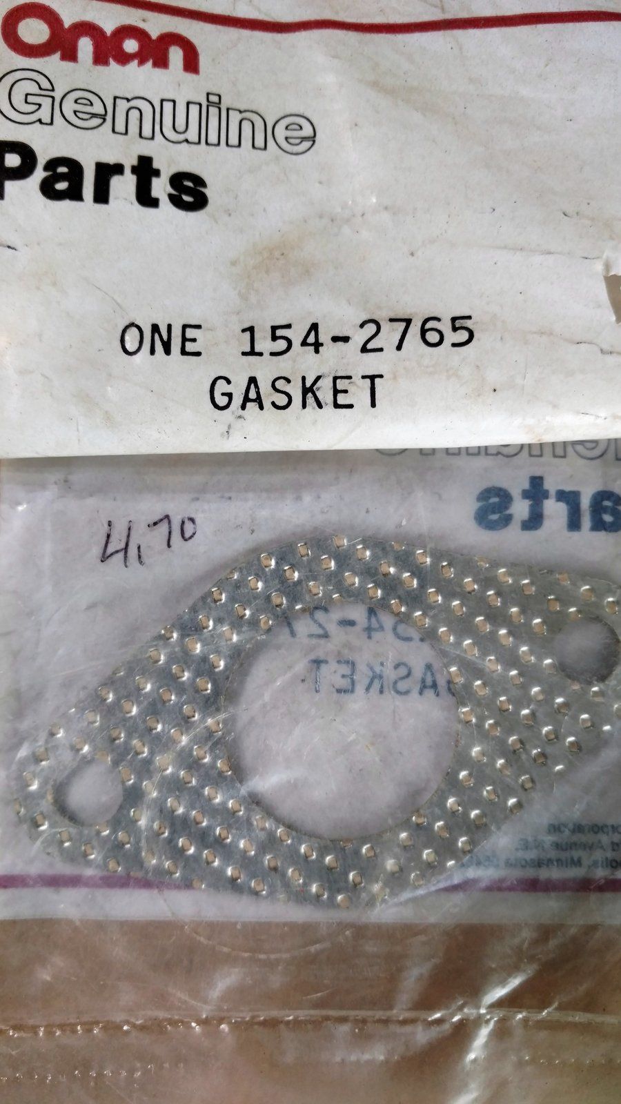 154-2765 GASKET - EXHAUST MCCK ONAN - Ingersoll/Case Tractor Part