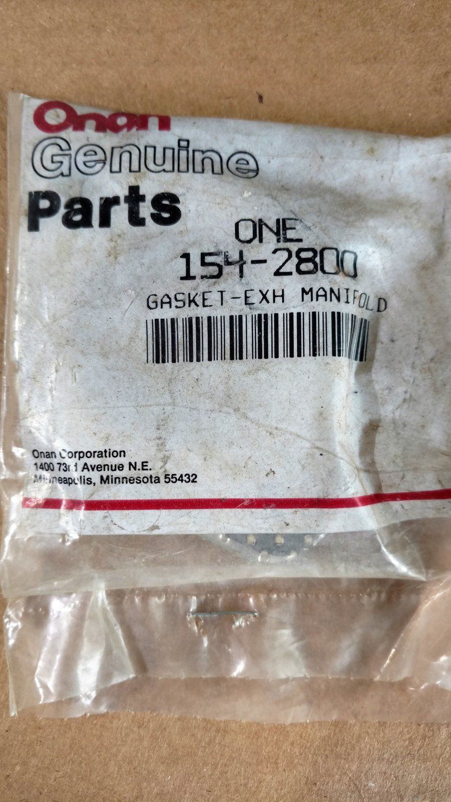 154-2800 GASKET - EXHAUST NH - ONAN - Ingersoll/Case Tractor Part