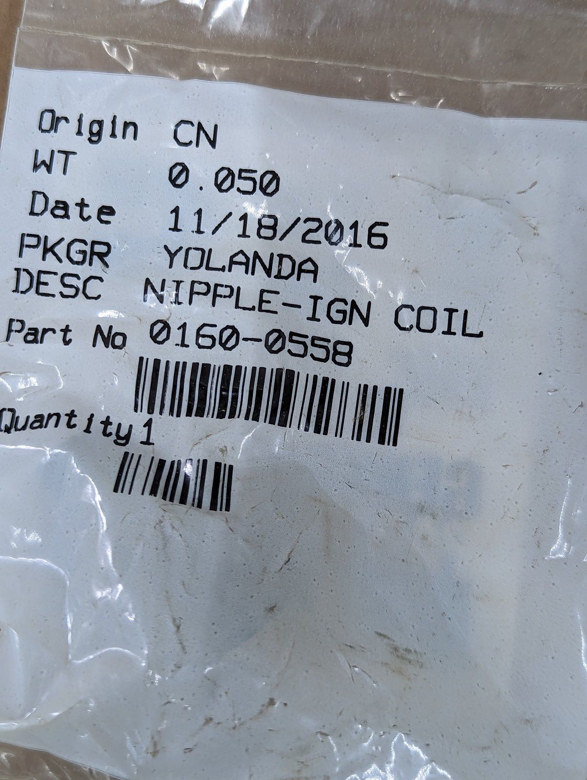 160-0558 ONAN IGN COIL NIPPLE - Ingersoll/Case Tractor Part