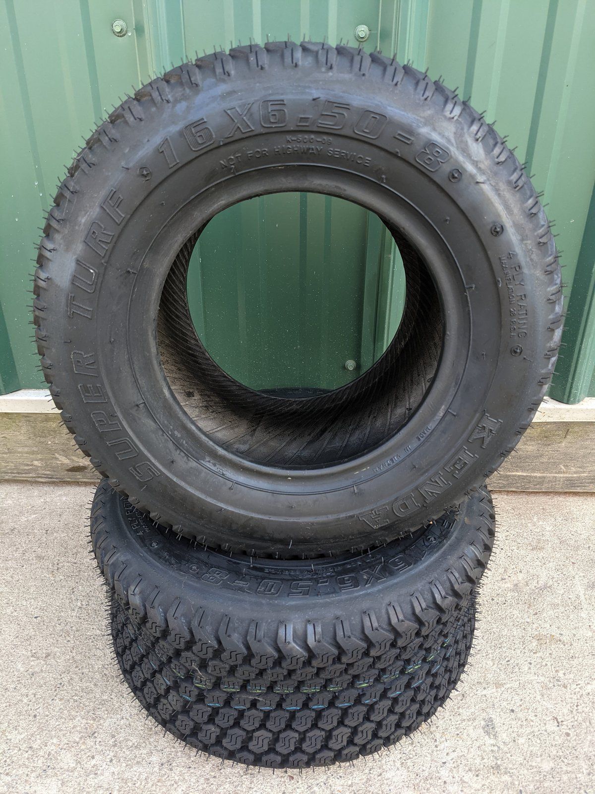 16X6.50-8 SUPER TURF TIRE SET (TWO TIRES) 2-PLY KENDA - Ingersoll/Case Tractor Part