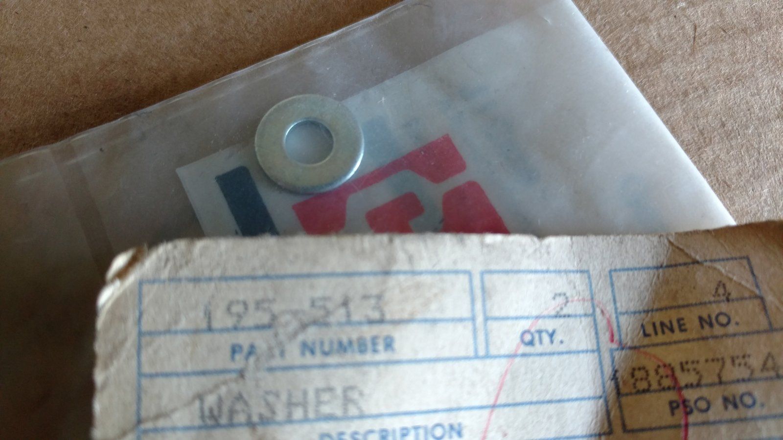195-513 WASHER .219 X .500 X .036/.065 - Ingersoll/Case Tractor Part