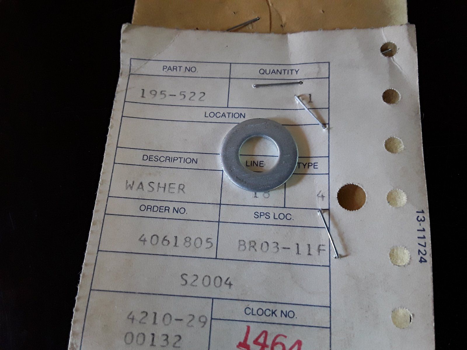 195-522 WASHER .375 X .734 X .065 ZP - Ingersoll/Case Tractor Part