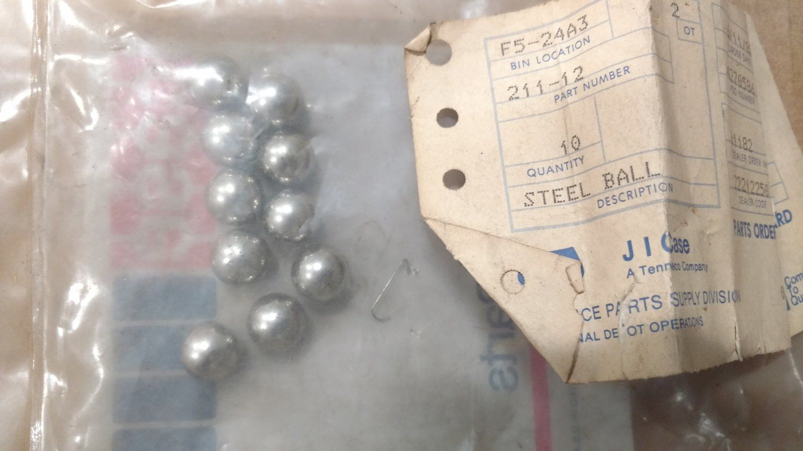 211-12 STEEL BALL - Ingersoll/Case Tractor Part