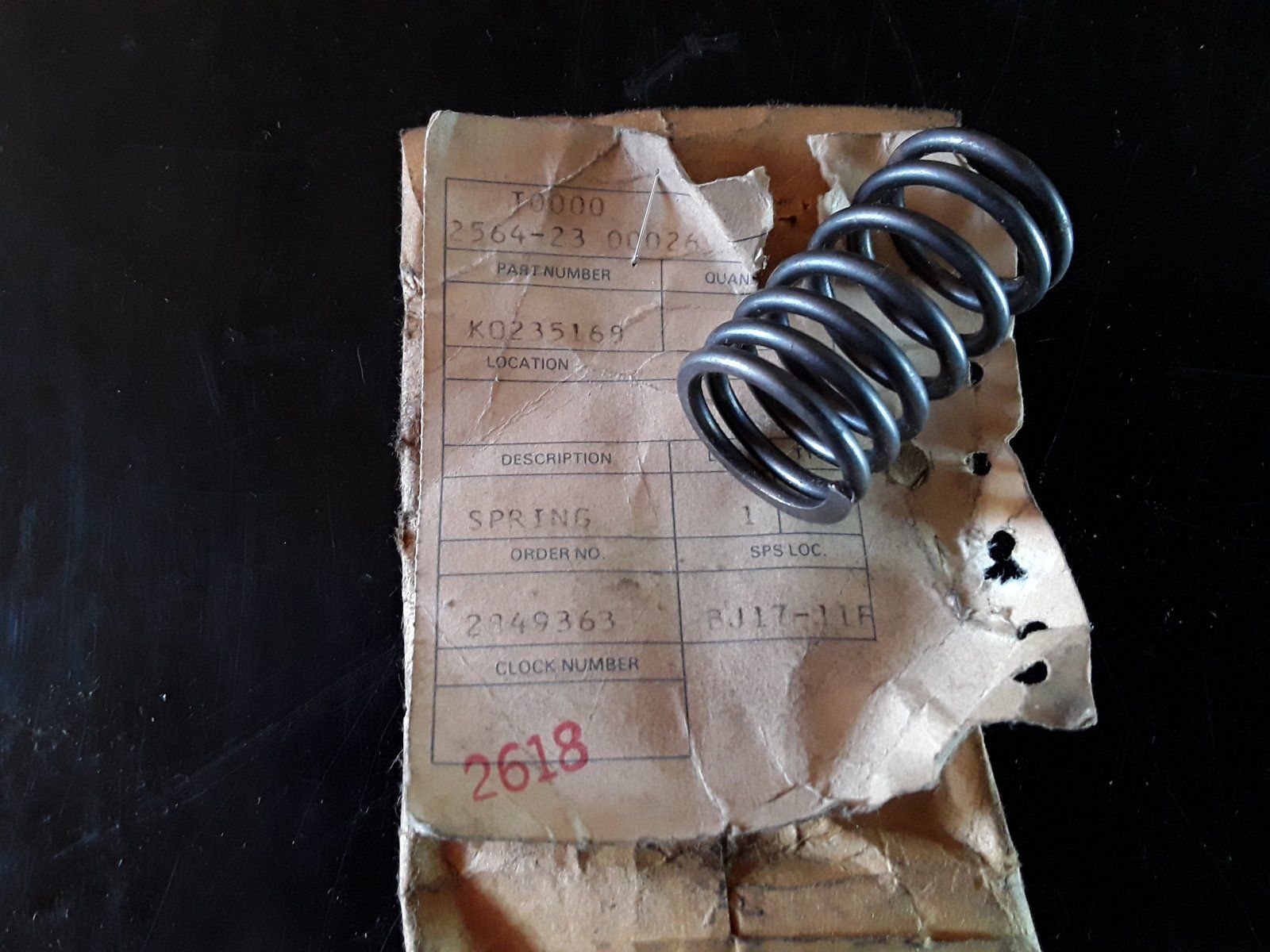 235169 KOHLER SPRING - Ingersoll/Case Tractor Part