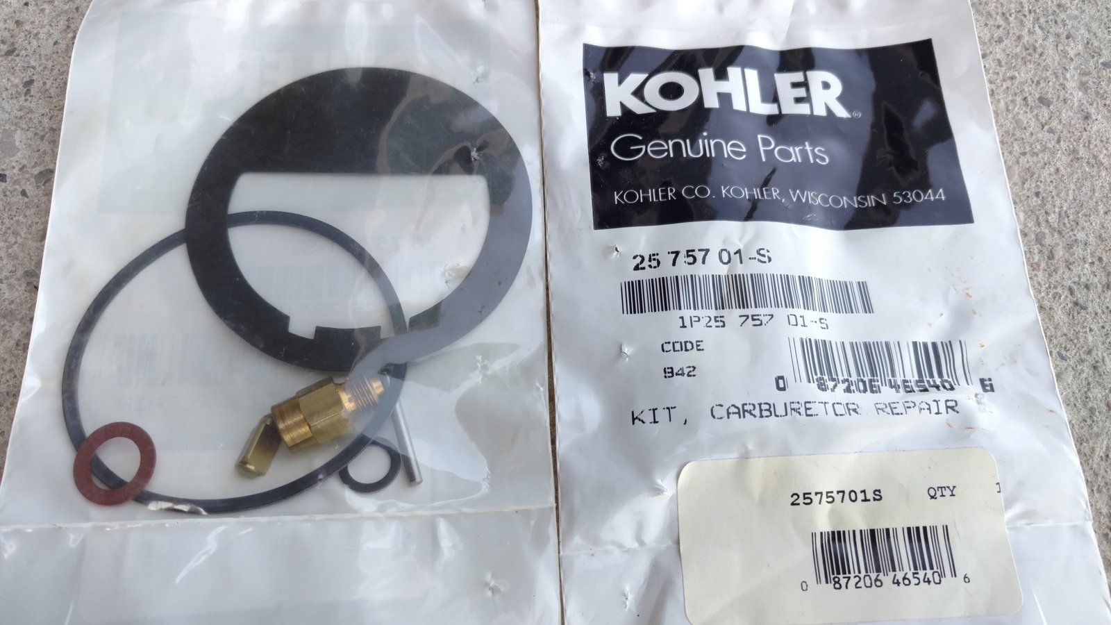 2575701-S KOHLER CARB KIT - Ingersoll/Case Tractor Part