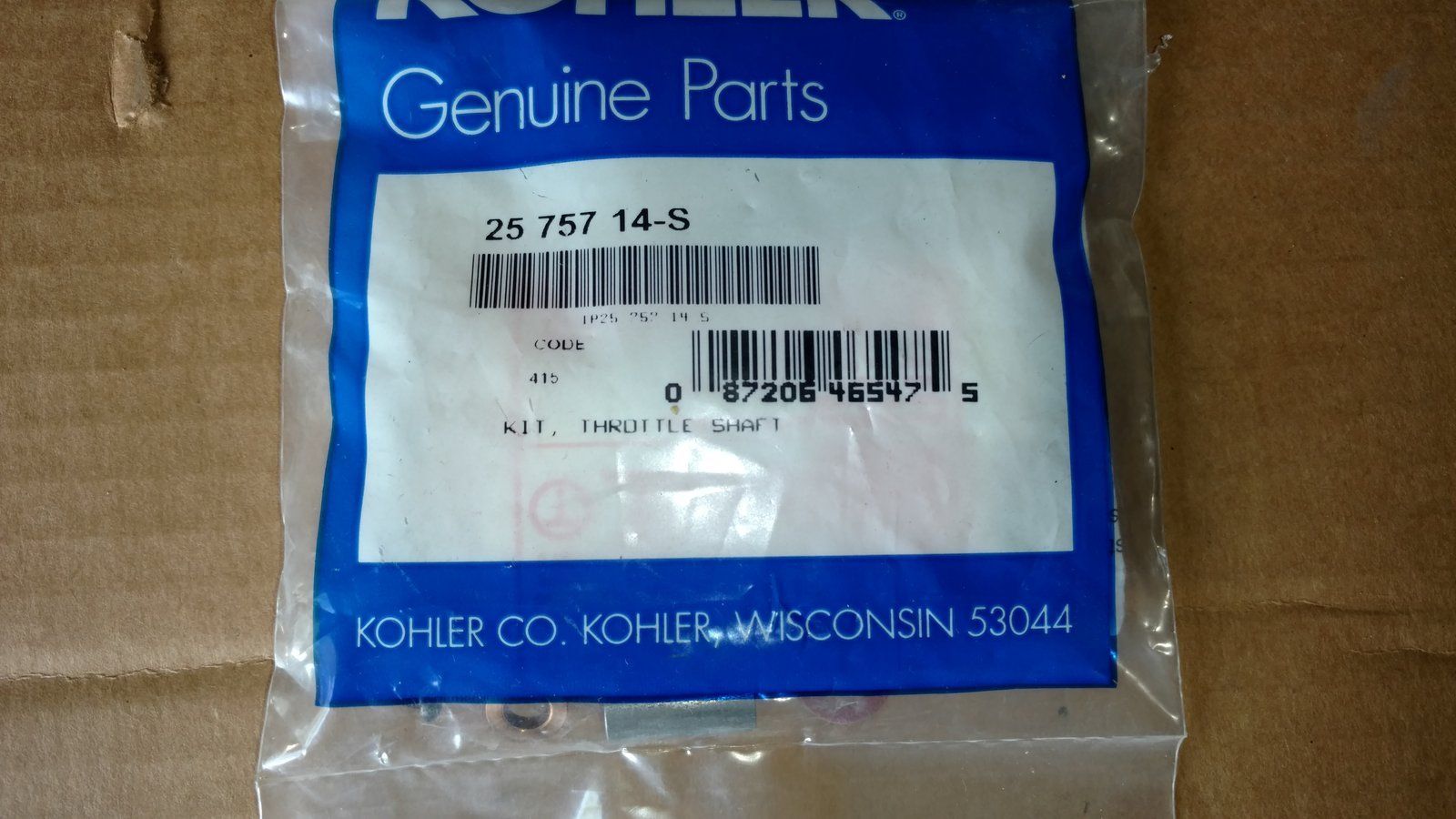 2575714S THROTTLE SHAFT KIT KOHLER - Ingersoll/Case Tractor Part