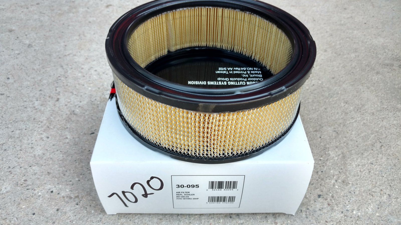 30-095 KOHLER 4708303-S Engine Air Filter 7020 LOADER - Ingersoll/Case Tractor Part