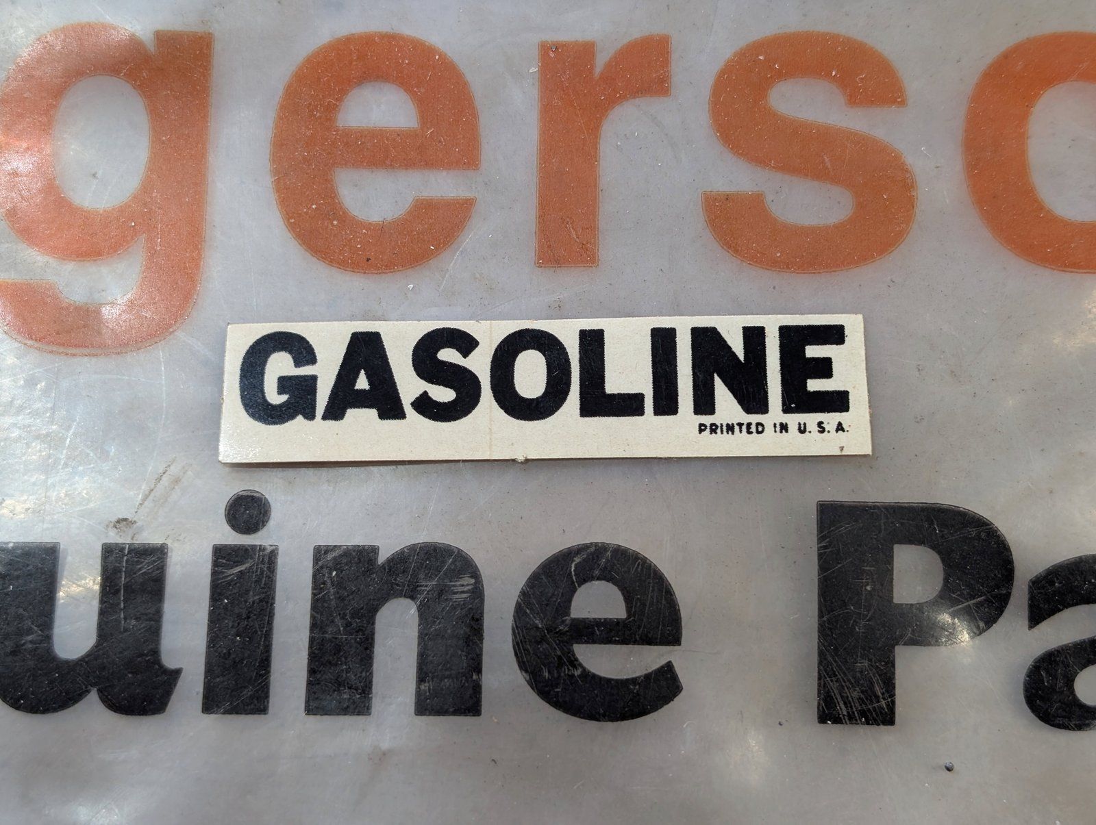 321-18 DECAL GASOLINE C14066 C29031 - Ingersoll/Case Tractor Part