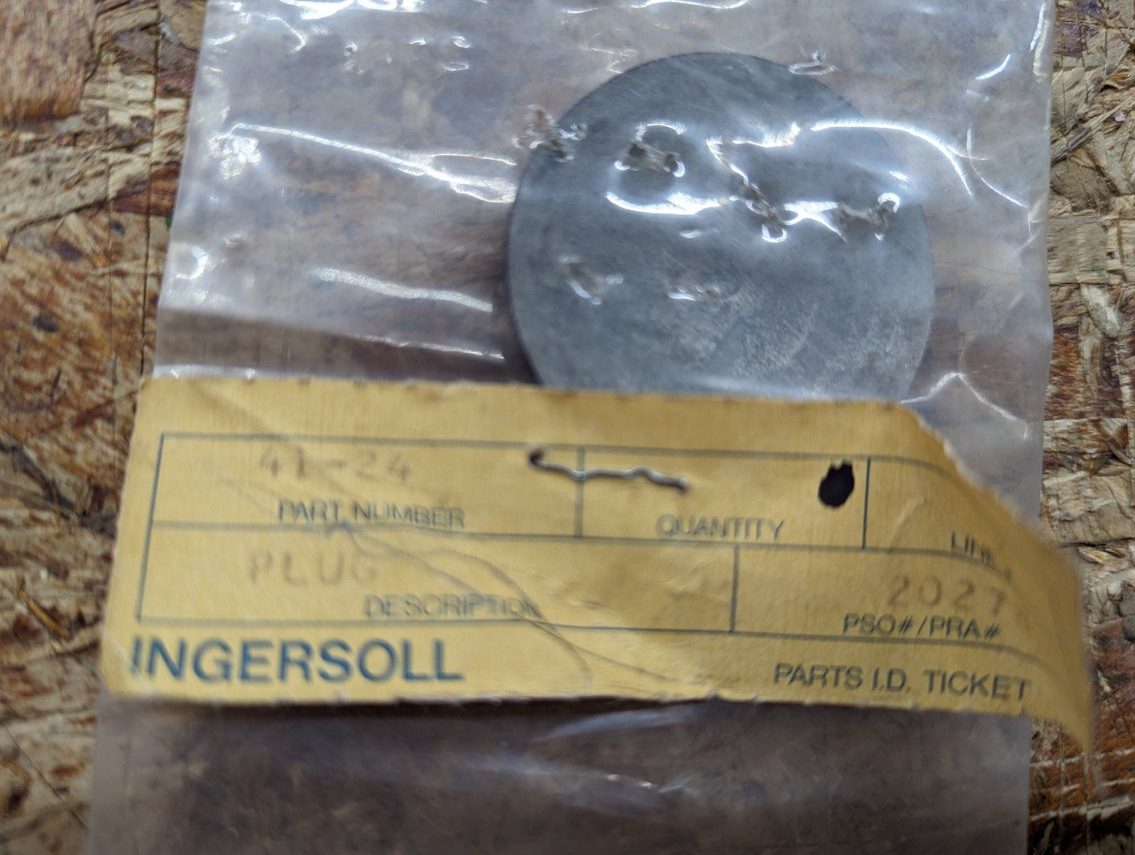 41-24 PLUG - STEEL WELCH 1-1/2 - Ingersoll/Case Tractor Part