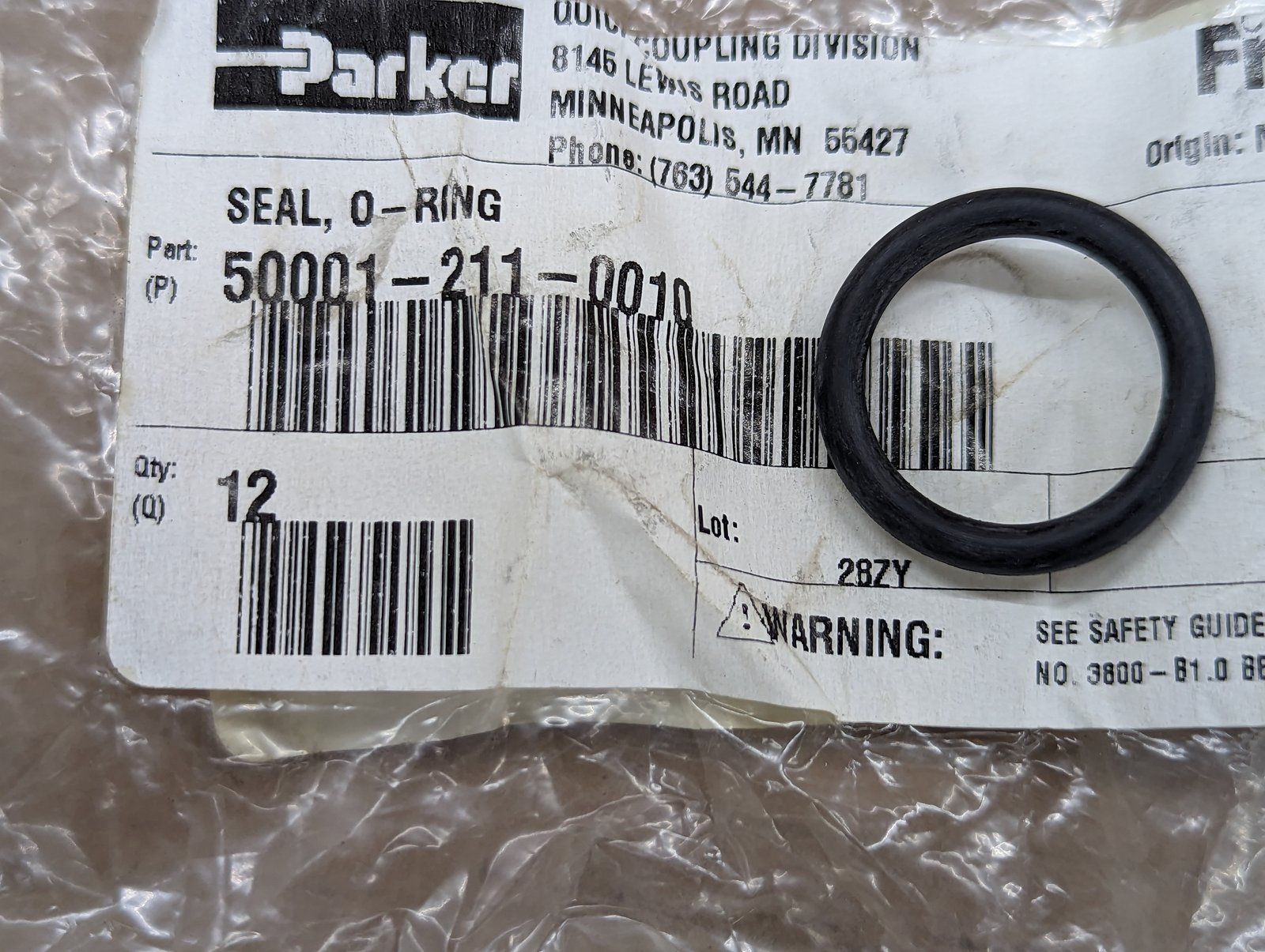 50001-211-0010 PARKER O-RING - Ingersoll/Case Tractor Part