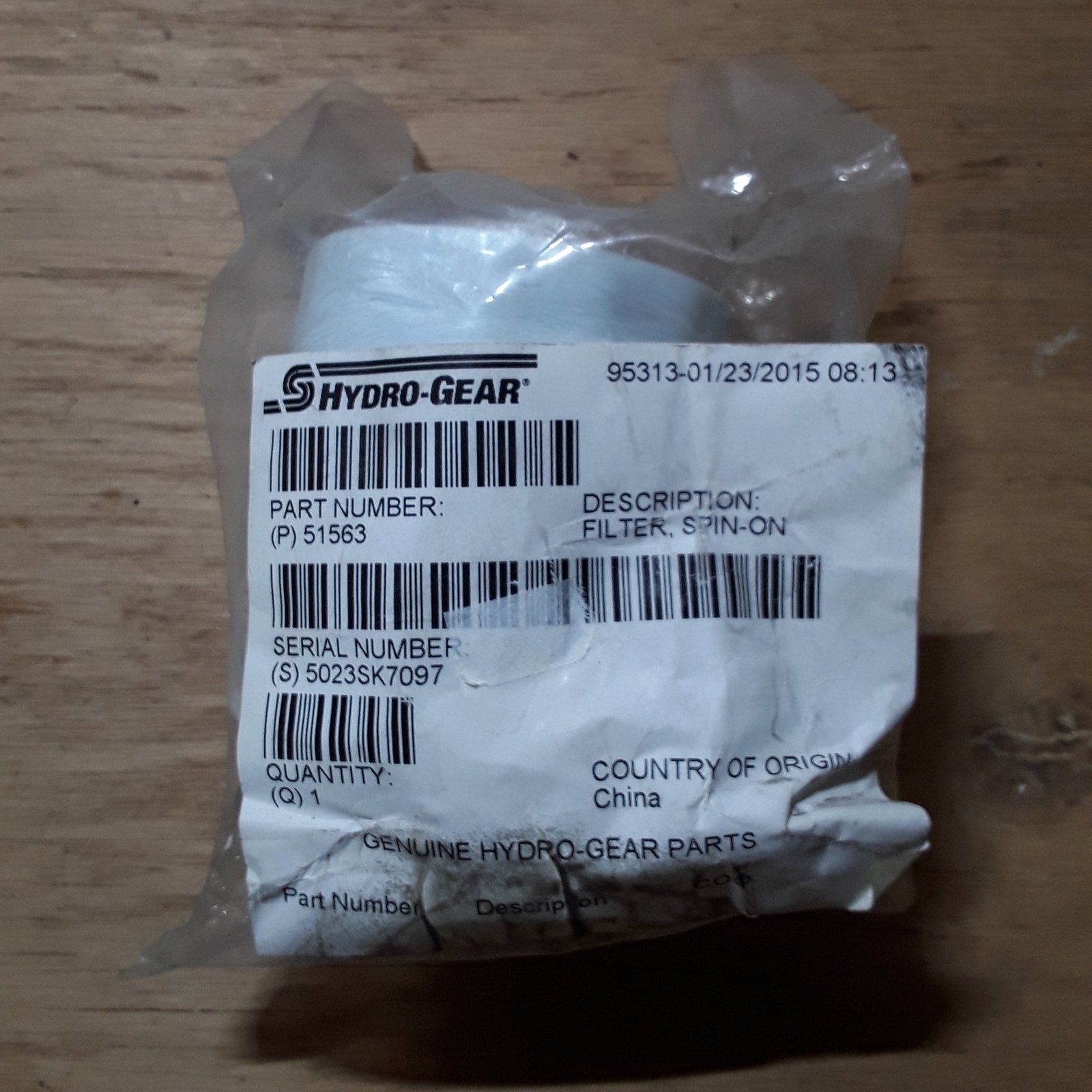 51563 HYDRO-GEAR TRANSAXLE OIL FILTER - Ingersoll/Case Tractor Part