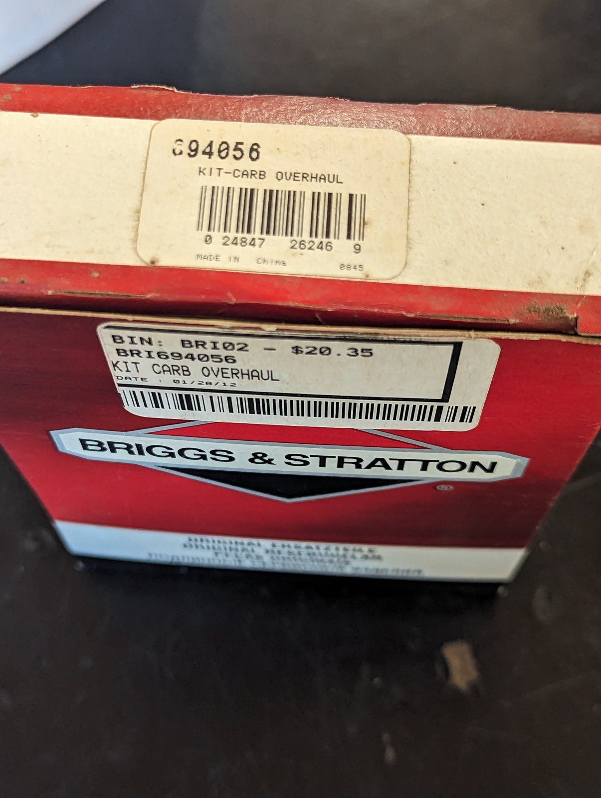 694056 BRIGGS CARB OVERHALL KIT - Ingersoll/Case Tractor Part
