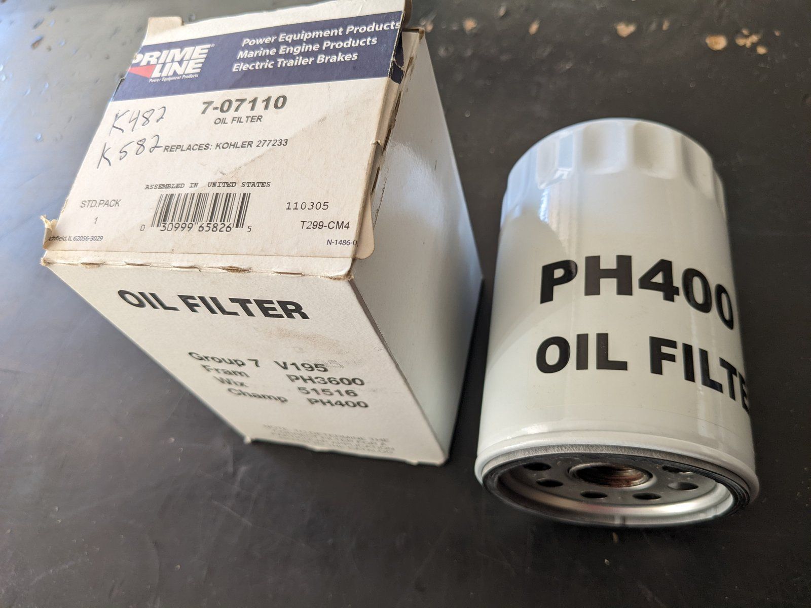 7-07110 KOHLER K482 K582 277233 OIL FILTER - Ingersoll/Case Tractor Part