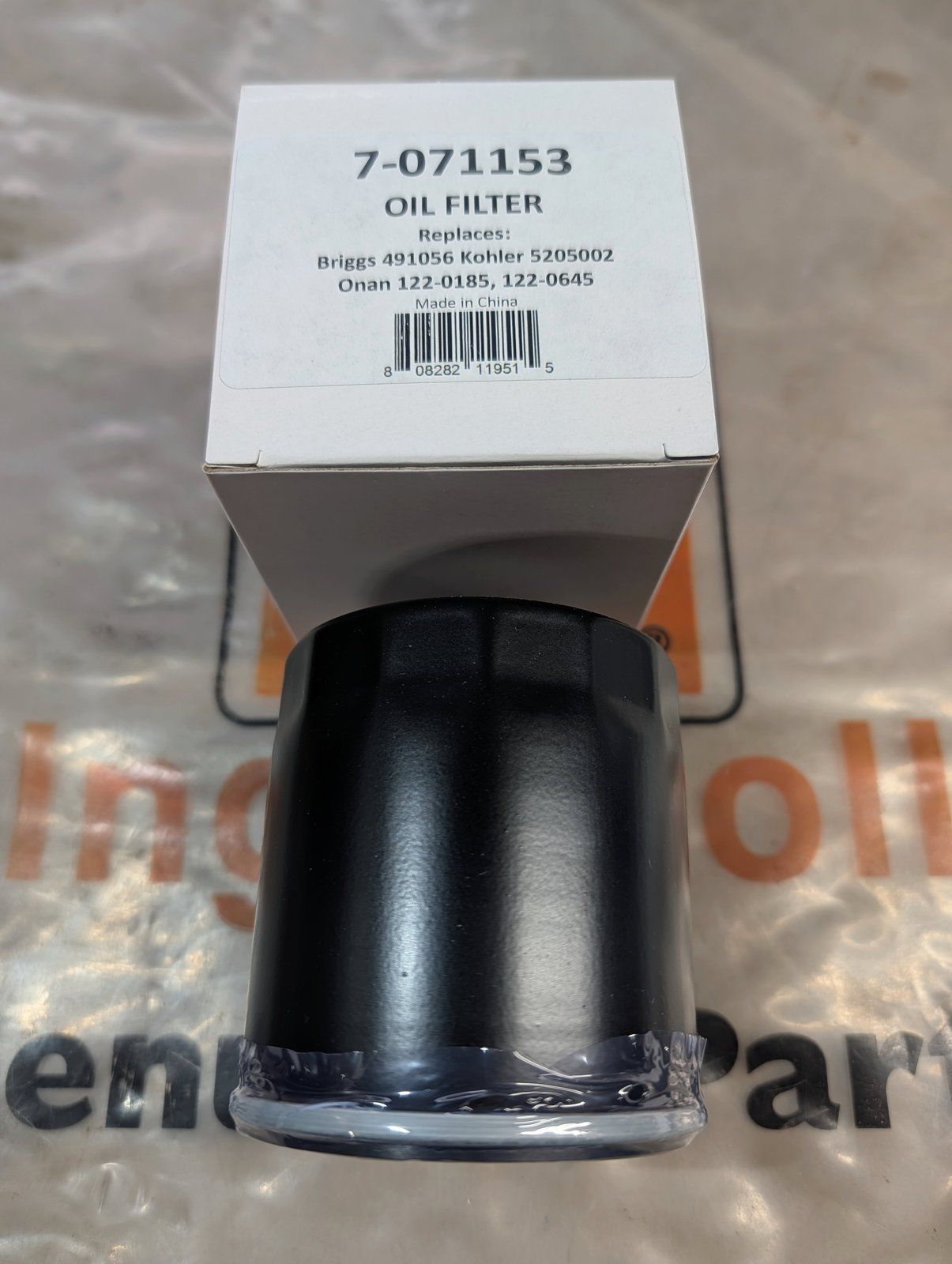 7-071153 OIL FILTER - B&S / ONAN C34544 C33445 C26191 491056 5205002 122-0185 122-0645 - Ingersoll/Case Tractor Part