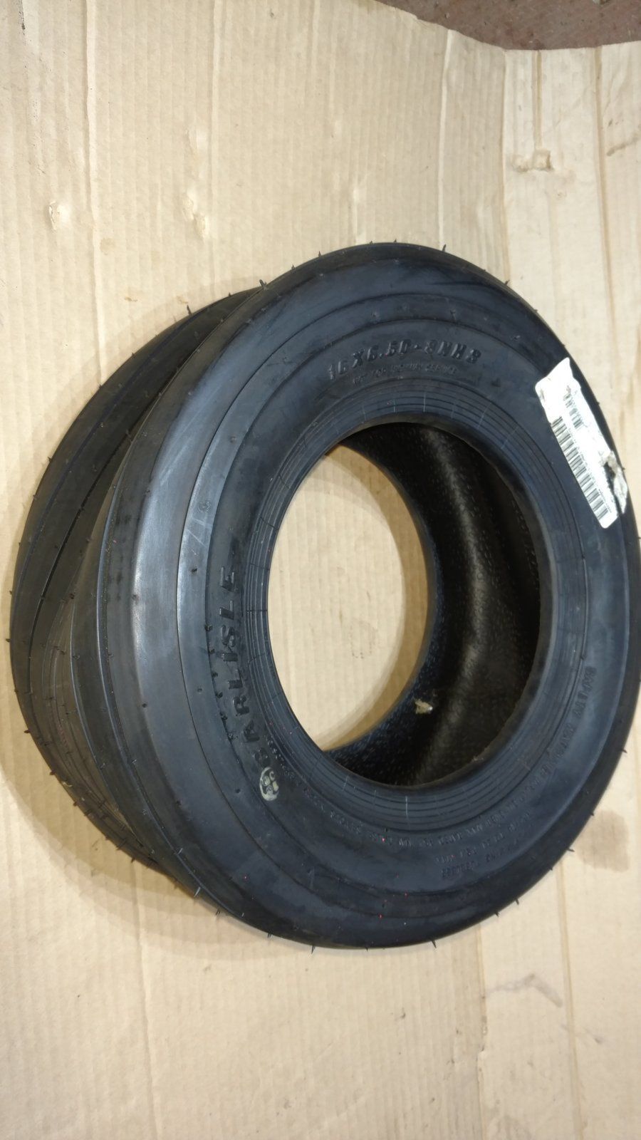 70-329 CARLISLE 16X6.50-8 STRAIGHT RIB 4 PLY TIRE 16X650-8 - Ingersoll/Case Tractor Part
