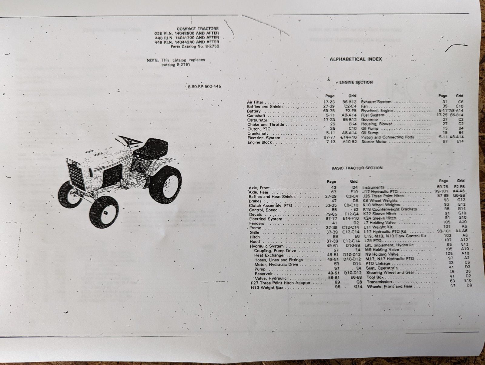 8-2752 PARTS MANUAL PRINT COPY - Ingersoll/Case Tractor Part