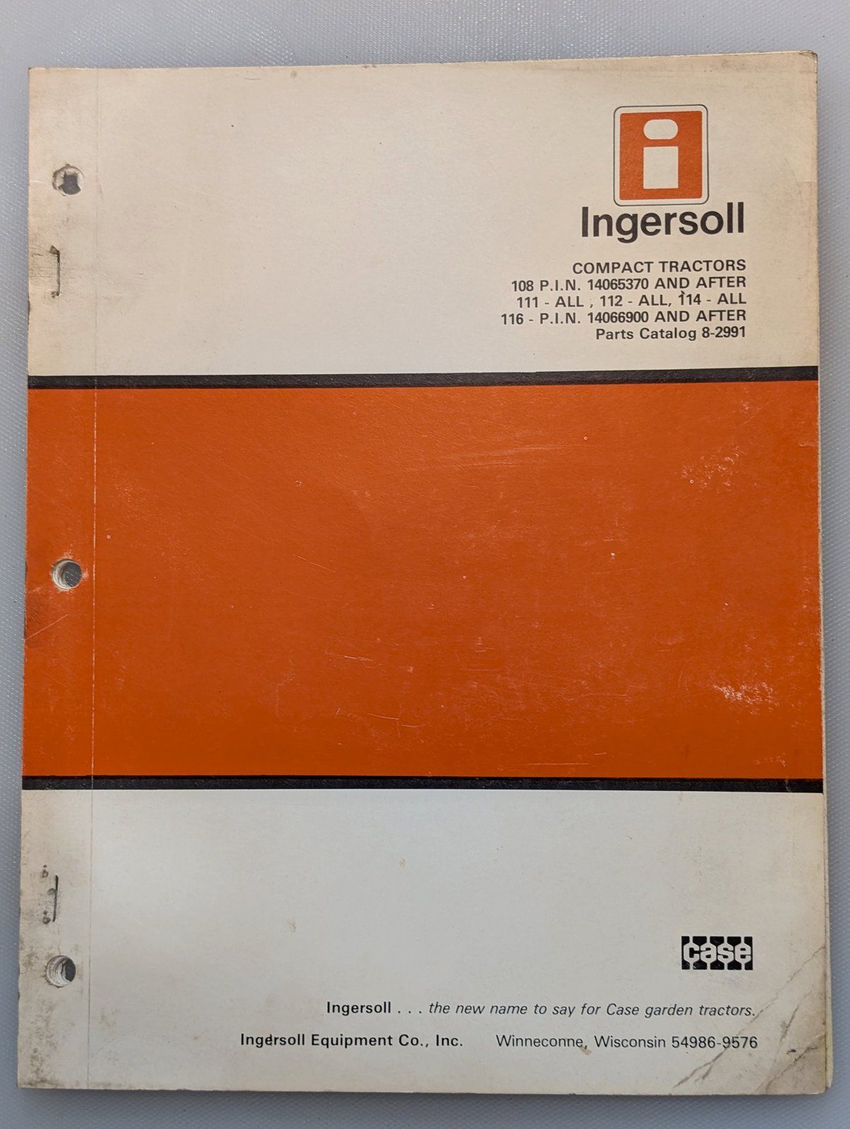 8-2991 PC 108 111 112 114 116 PIN & AFTER - Ingersoll/Case Tractor Part