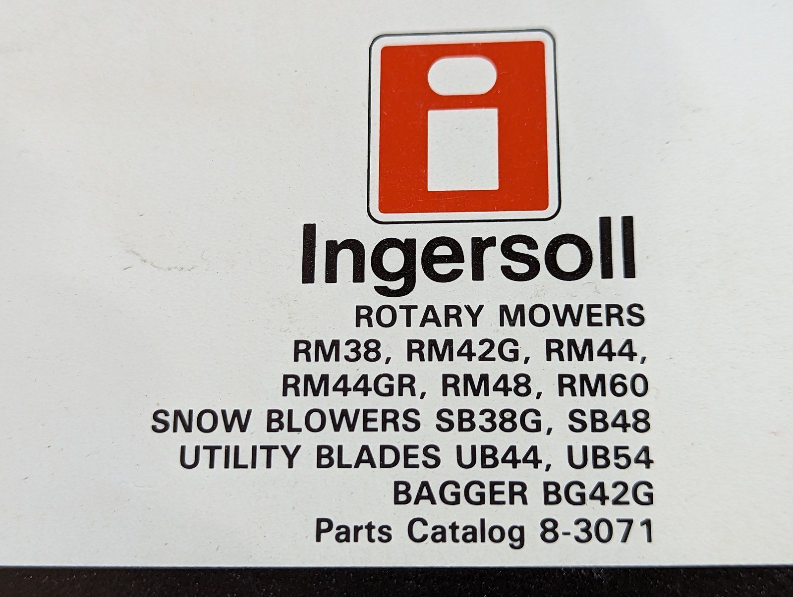 8-3071 PC: RM38 RM44 RM44GR RM48 RM60 SB38G SB8 SB48 UB44 UB54 BG42G - Ingersoll/Case Tractor Part