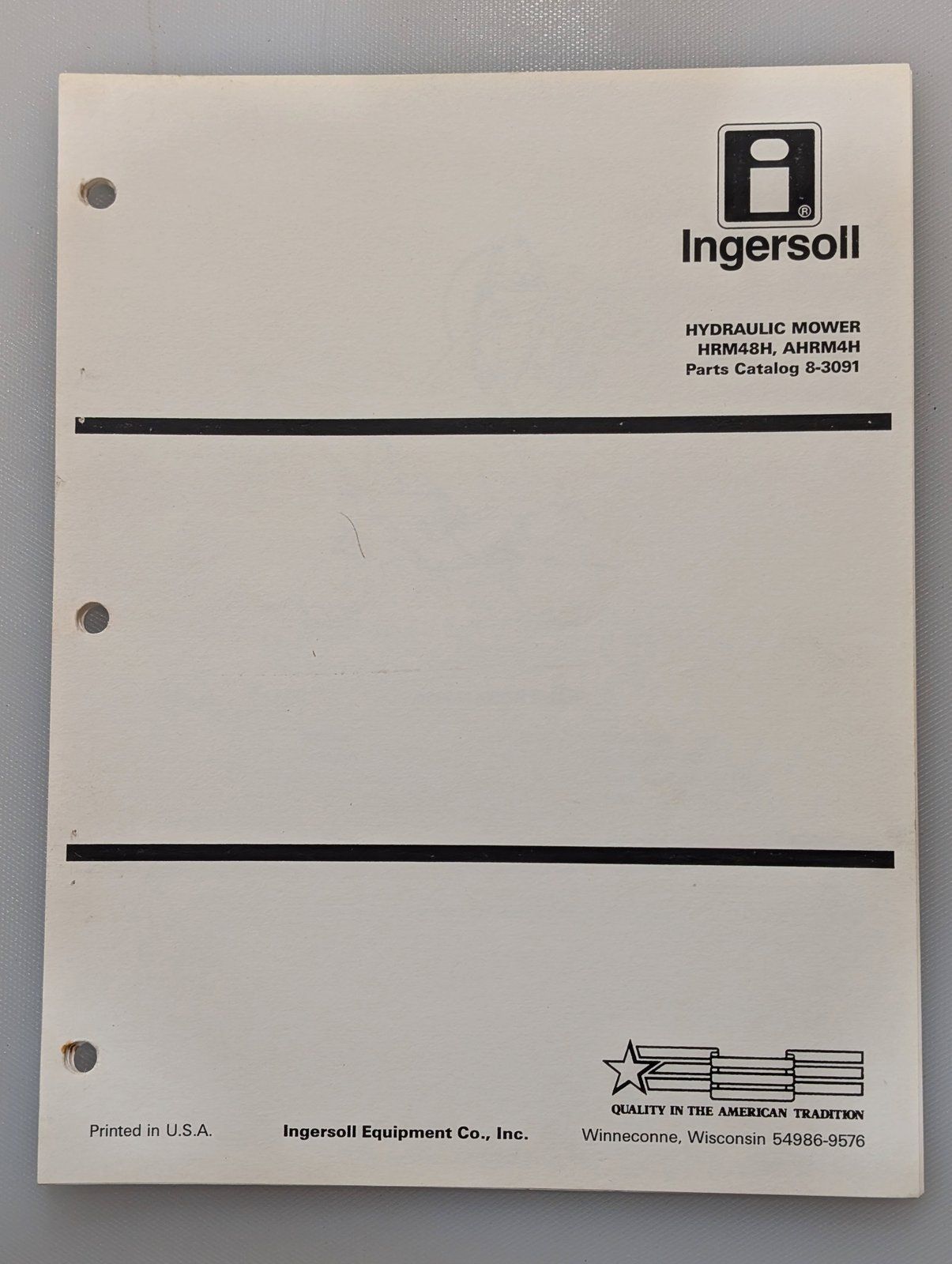 8-3091 PC HYDRAULIC MOWER HRM48H AHRM4H - Ingersoll/Case Tractor Part