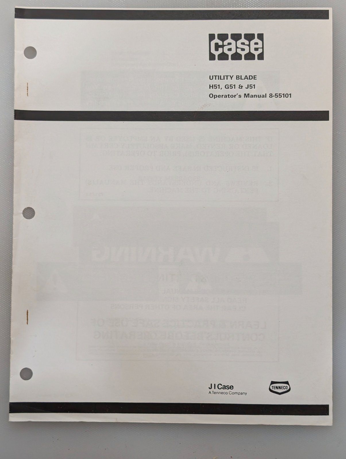 8-55101 H51 G51 J51 UTILITY BLADE - Ingersoll/Case Tractor Part