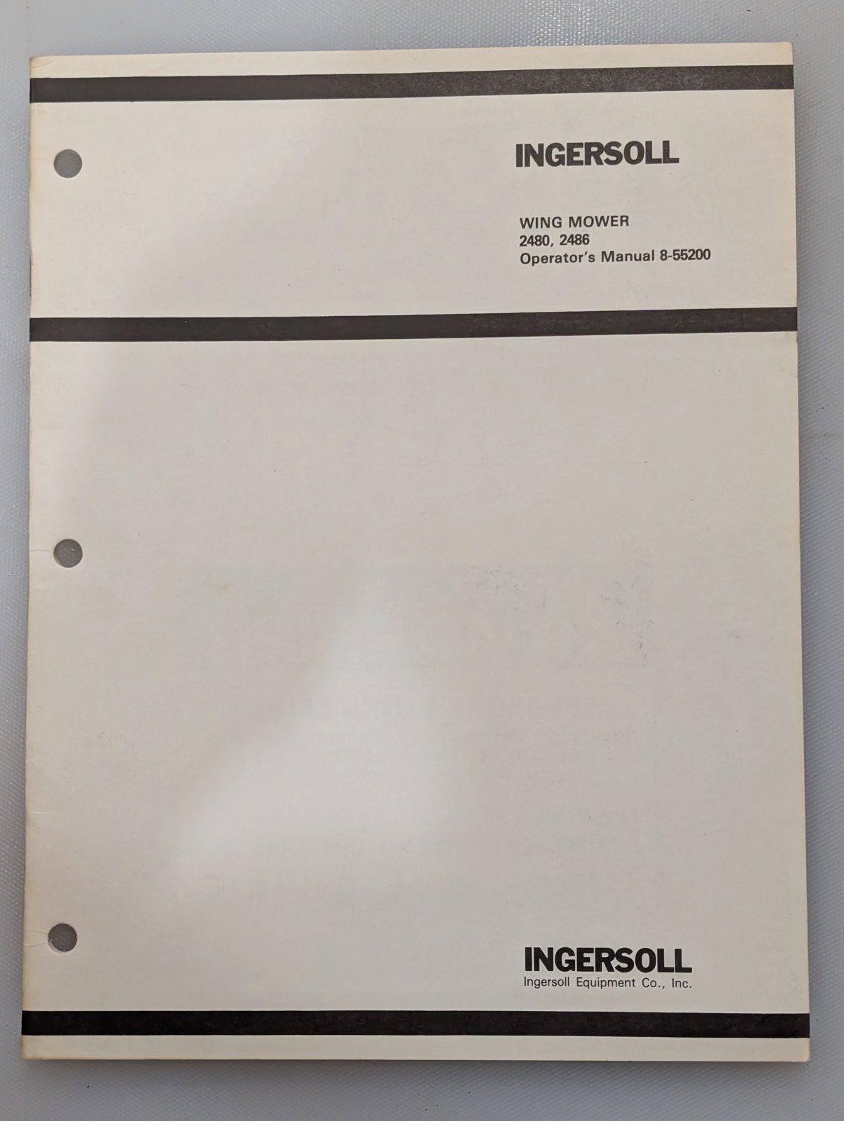 8-55200 OM WING MOWER 2480 2486 - Ingersoll/Case Tractor Part