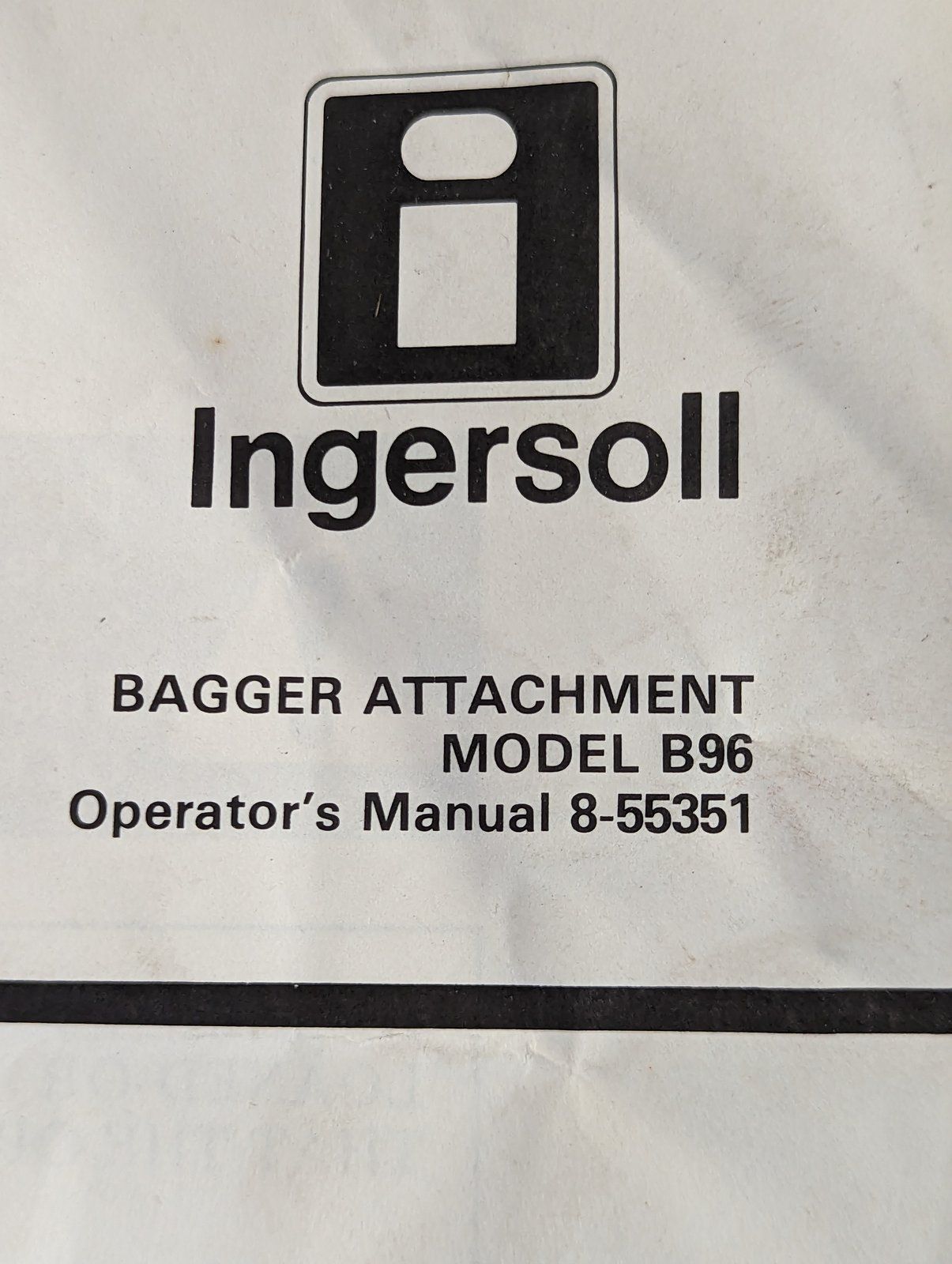8-55351 BAGGER ATTACHMENT MODEL B96 - Ingersoll/Case Tractor Part