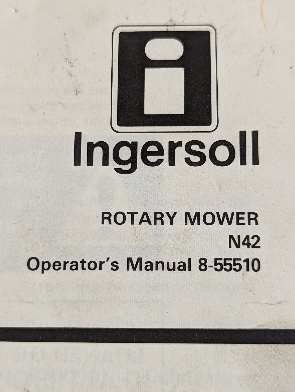 8-55510 OM: ROTARY MOWER N42 - Ingersoll/Case Tractor Part