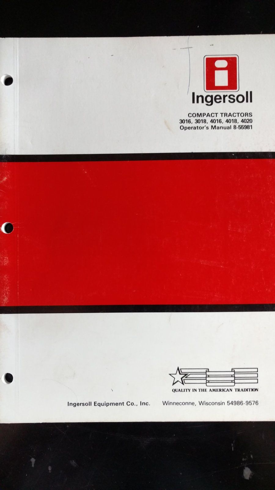 8-55981 OM (3016 3018 4016 4018 4020) - Ingersoll/Case Tractor Part