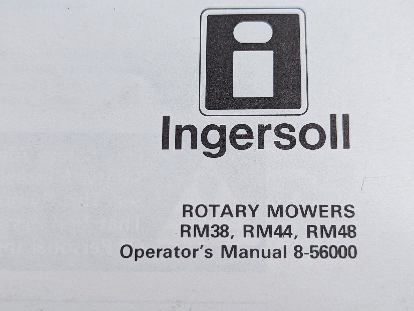 8-56000 OM RM38 RM44 RM44GR RM48 MOWER - Ingersoll/Case Tractor Part