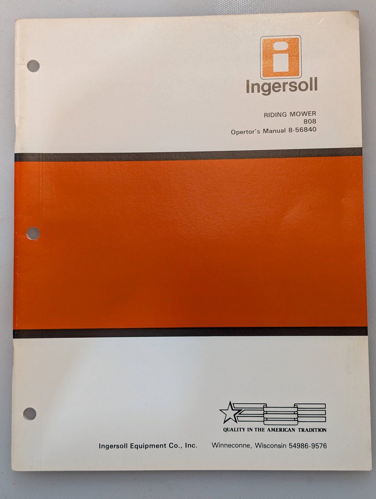 8-56840 OM 808 RIDING MOWER - Ingersoll/Case Tractor Part