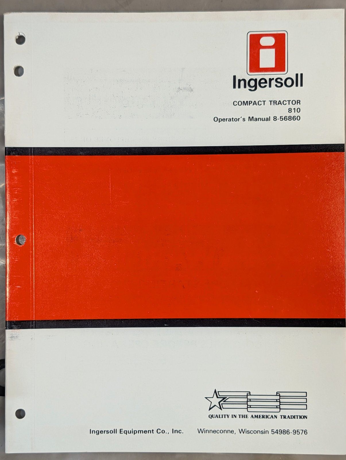 8-56860 OM COMPACT TRACTOR 80 - Ingersoll/Case Tractor Part