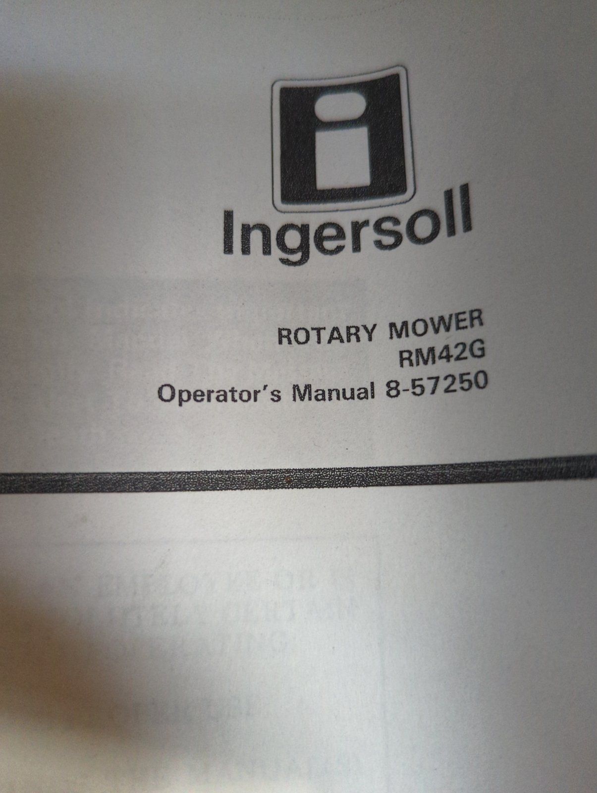 8-57250 OM RM42G ROTARY MOWER - Ingersoll/Case Tractor Part