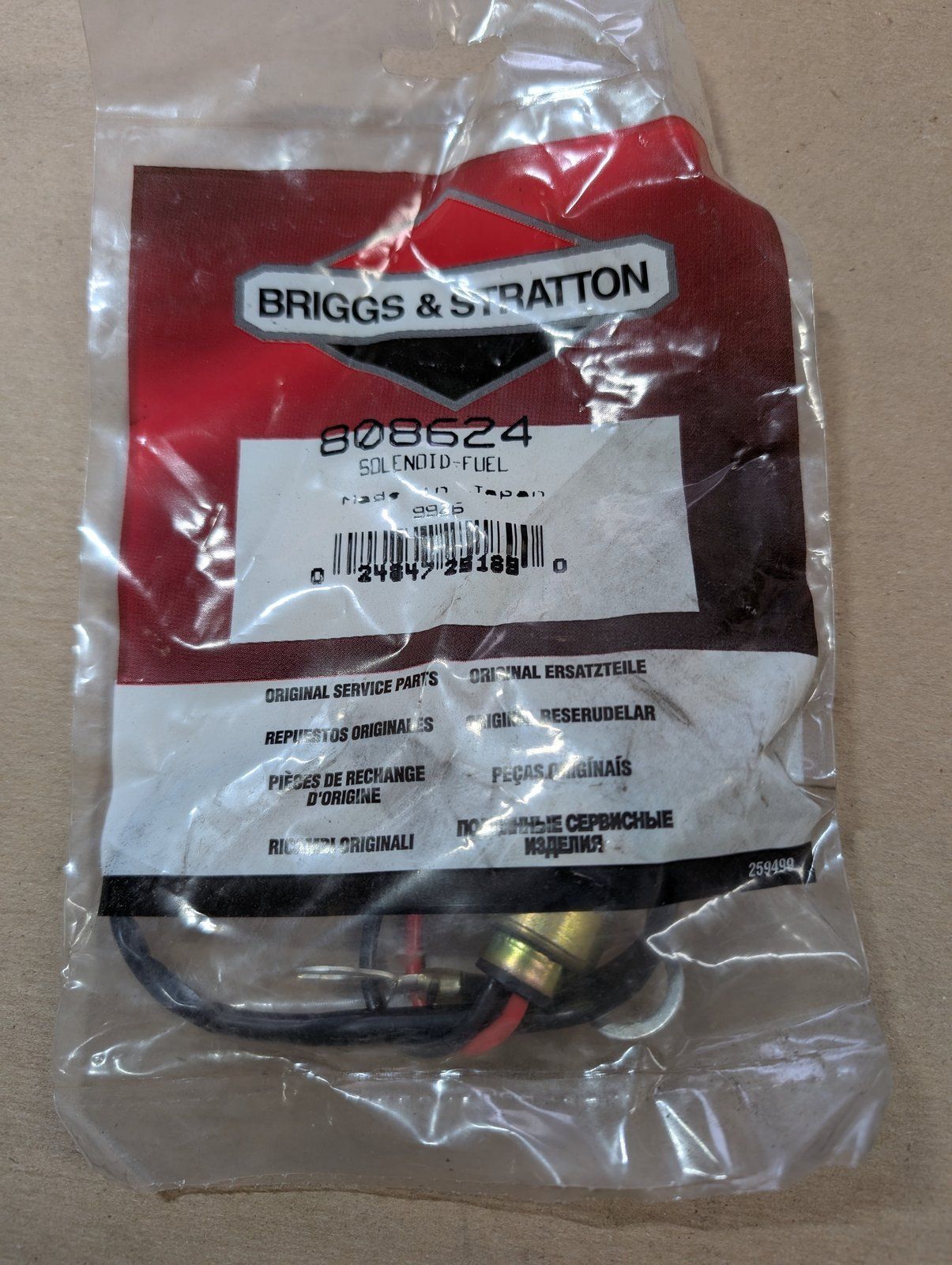 808624 BRIGGS FUEL SOLENOID - Ingersoll/Case Tractor Part