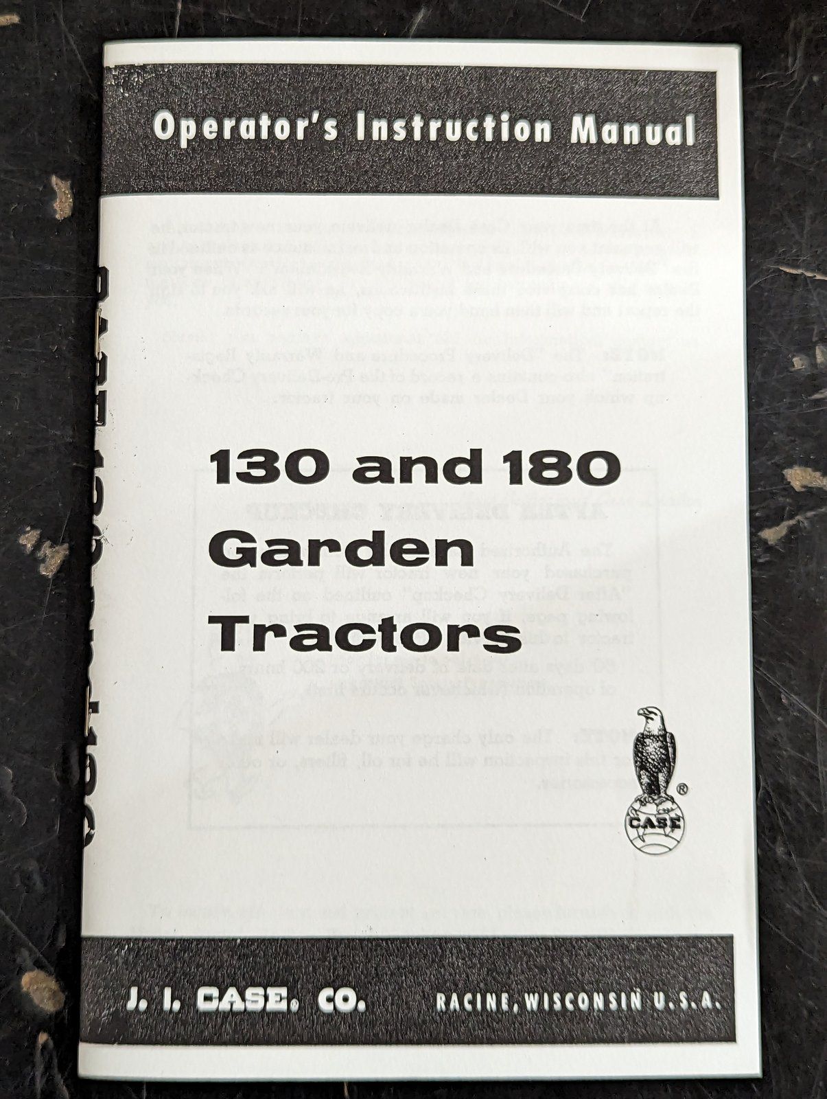 9-1801 OM: 130 & 180 GARDEN TRACTOR COPY - Ingersoll/Case Tractor Part