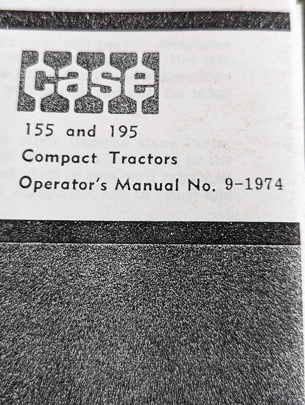 9-1974 OM: 155 195 TRACTORS - Ingersoll/Case Tractor Part