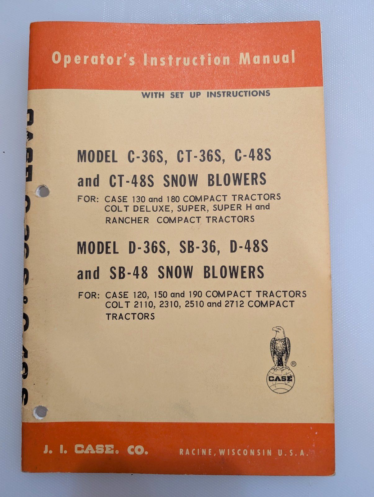 9-35162 OM SNOWBLOWERS C36S CT36 C48S - Ingersoll/Case Tractor Part