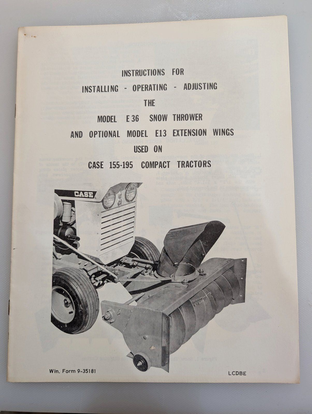 9-35181 OM E36 SNOW THROWER E13 EXTENSION WINGS - Ingersoll/Case Tractor Part