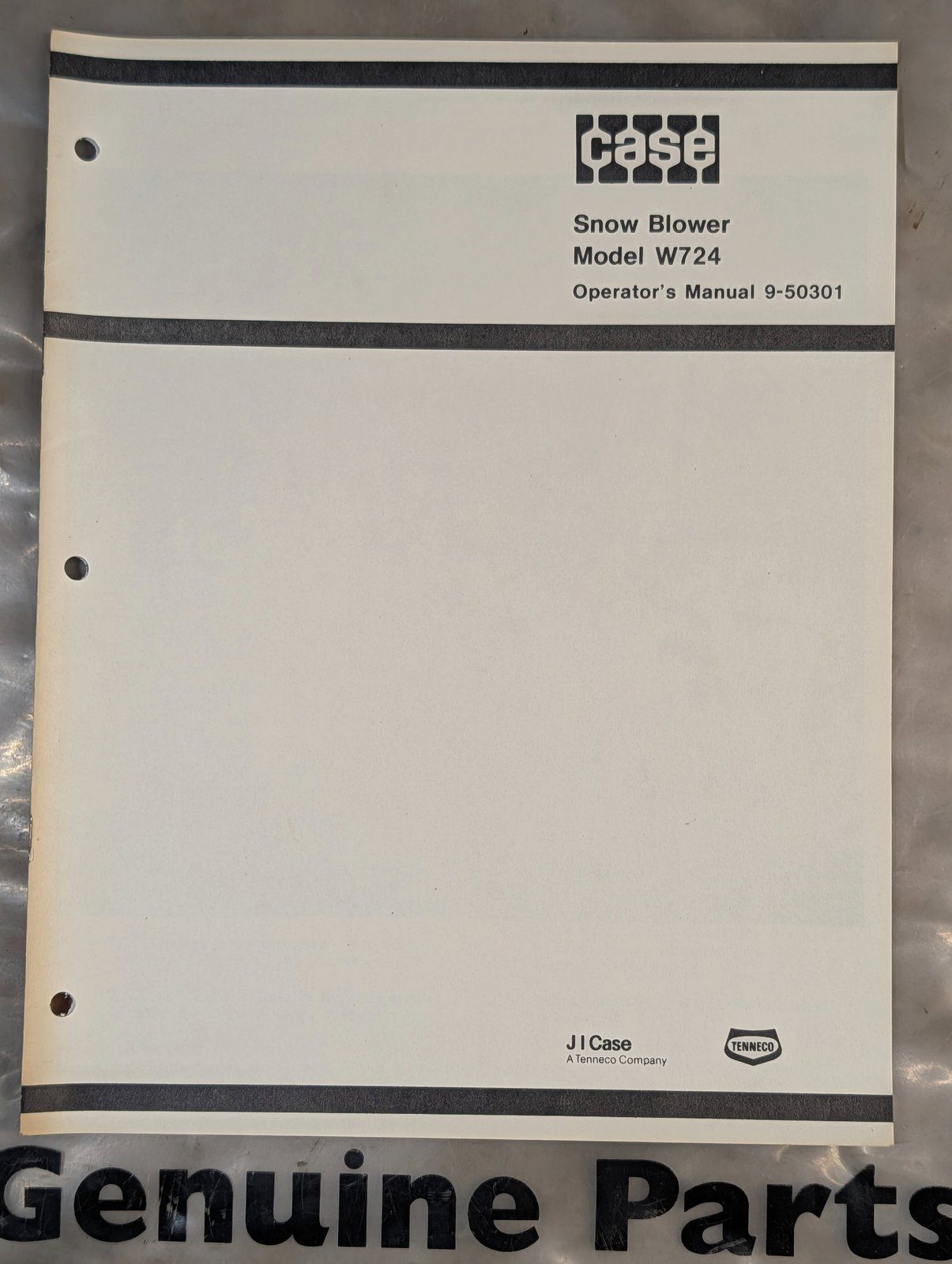 9-50301 CASE MODEL W724 SNOW BLOWER - Ingersoll/Case Tractor Part