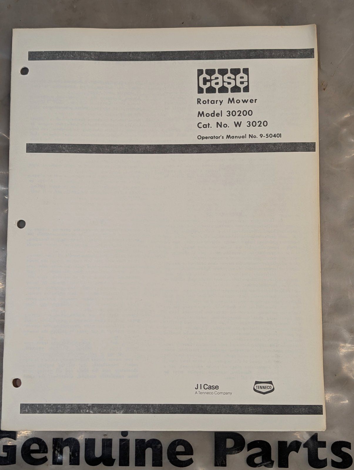 9-50401 CASE MODEL 30200 ROTARY MOWER - Ingersoll/Case Tractor Part