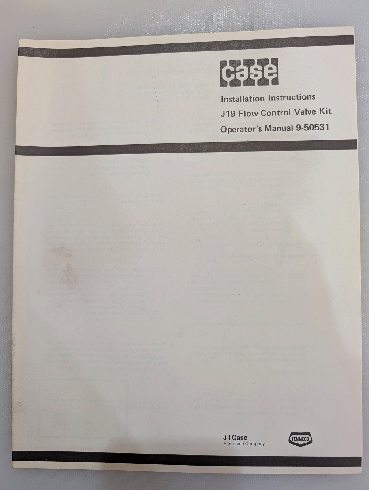 9-50531 OM J19 FLOW CONTROL VALVE KIT - Ingersoll/Case Tractor Part