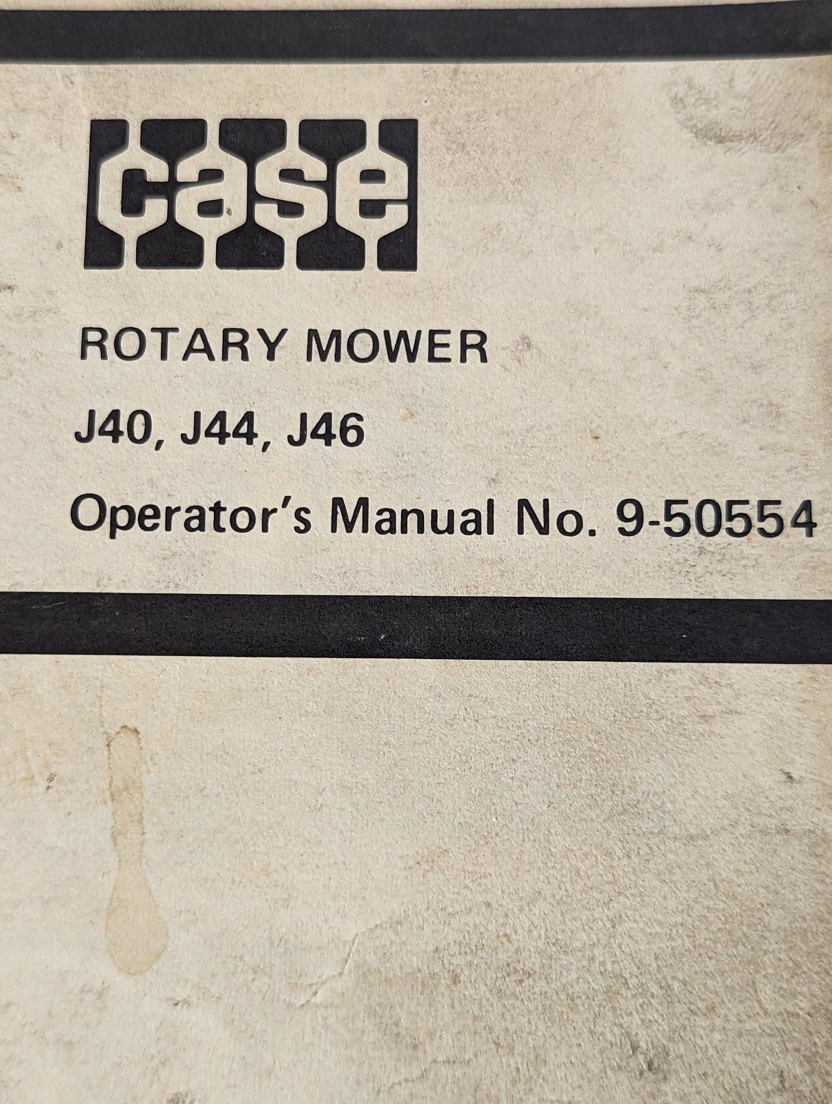 9-50554 OM: J40 J44 J46 ROTARY MOWER - Ingersoll/Case Tractor Part
