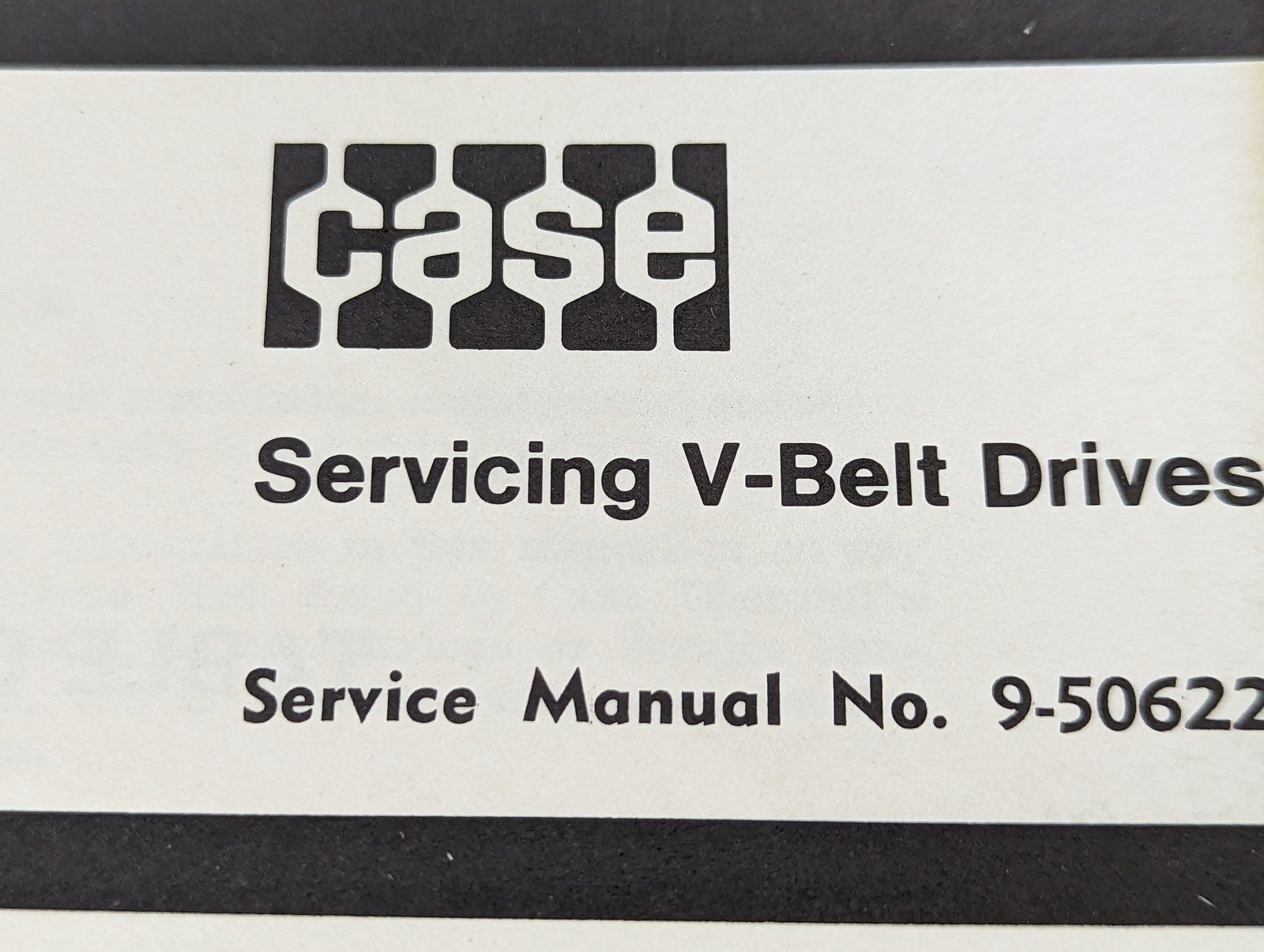 9-50622 SM: SERVICING V-BELT DRIVES - Ingersoll/Case Tractor Part