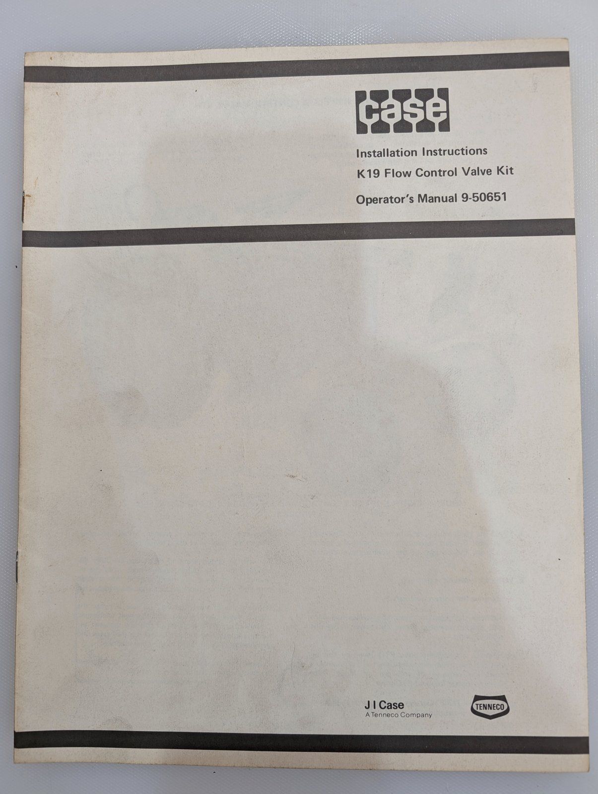 9-50651 OM K19 FLOW CONTROL VALVE KIT - Ingersoll/Case Tractor Part