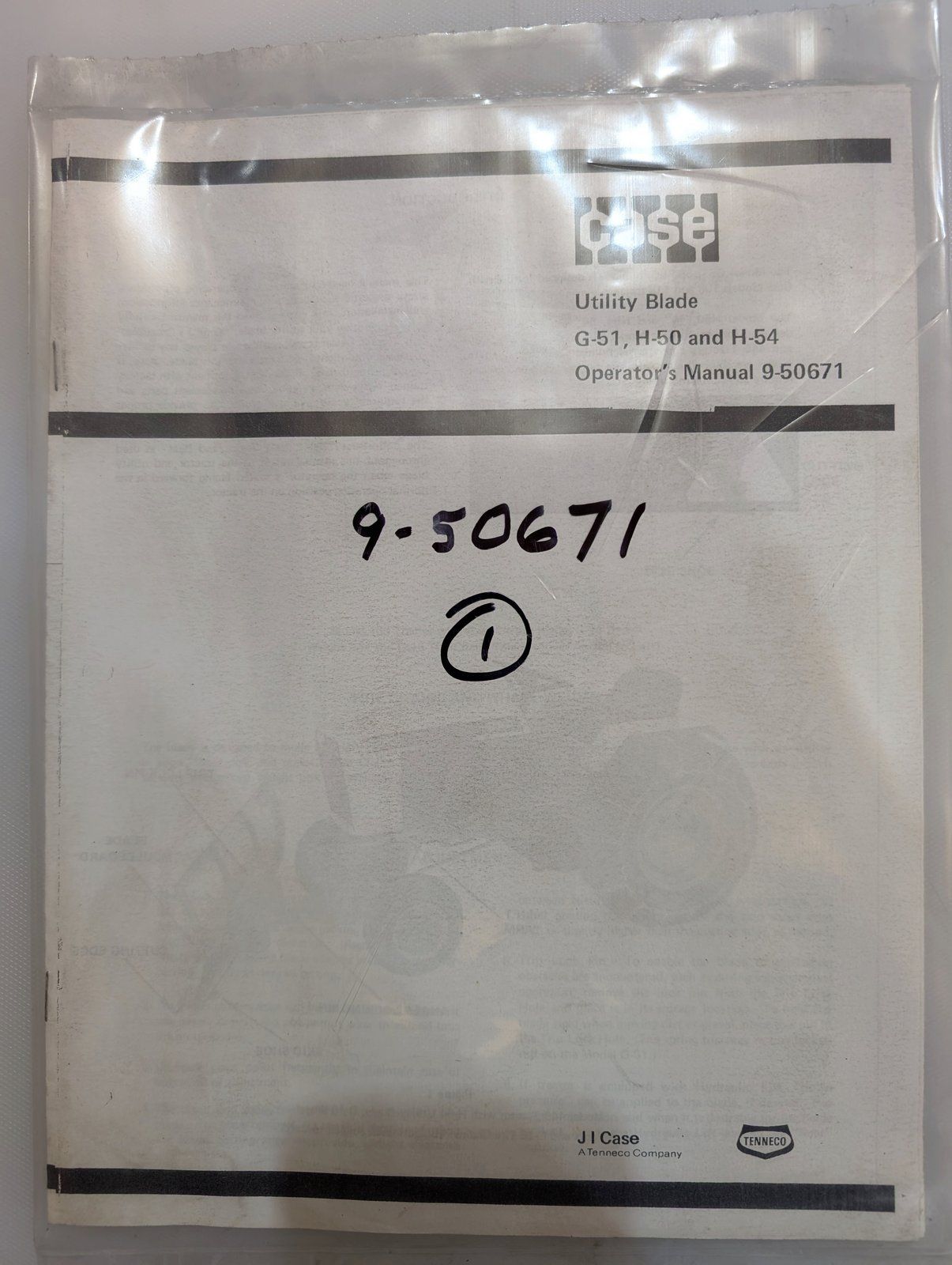 9-50671 OM G50 H50 H54 UTILITY BLADE - Ingersoll/Case Tractor Part