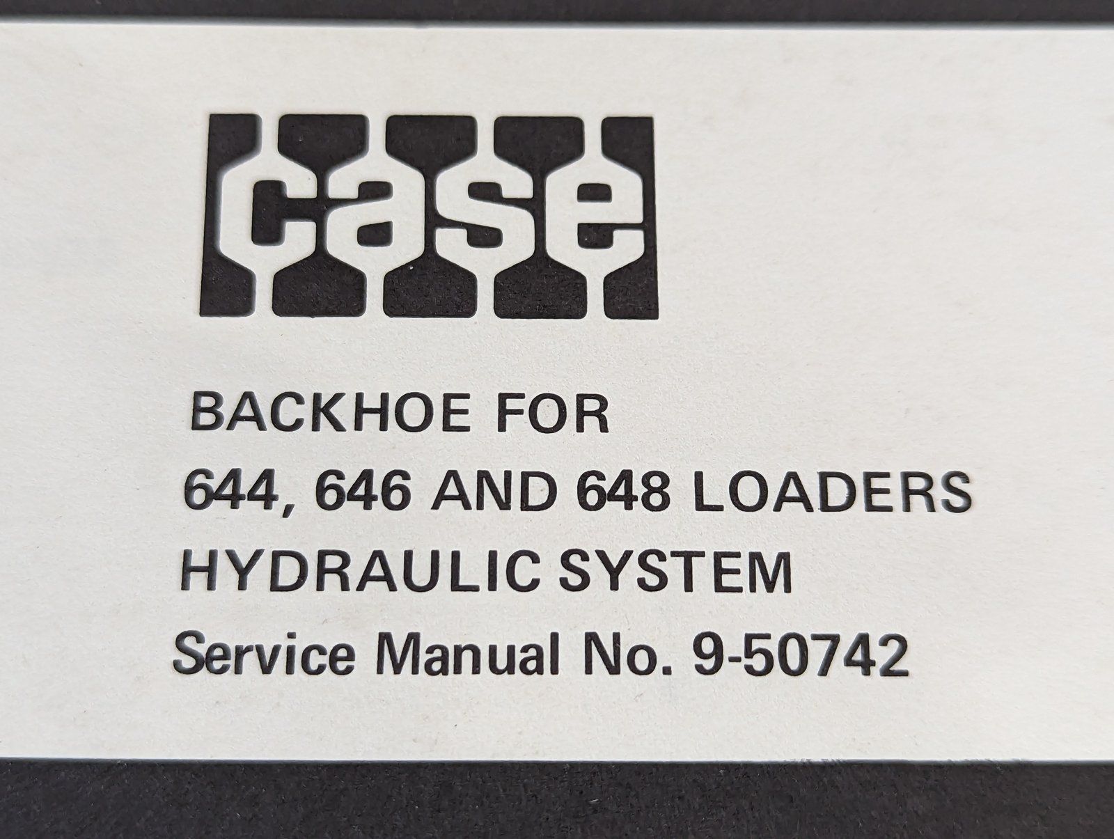 9-50742 SM: 644 646 648 LOADER BACKHOE HYDRAULIC SYSTEM - Ingersoll/Case Tractor Part