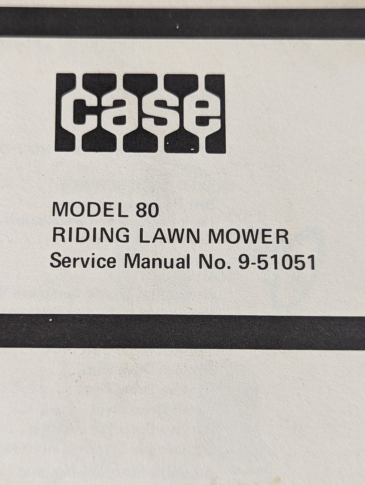 9-51051 SM: MODEL 80 RIDING MOWER - Ingersoll/Case Tractor Part