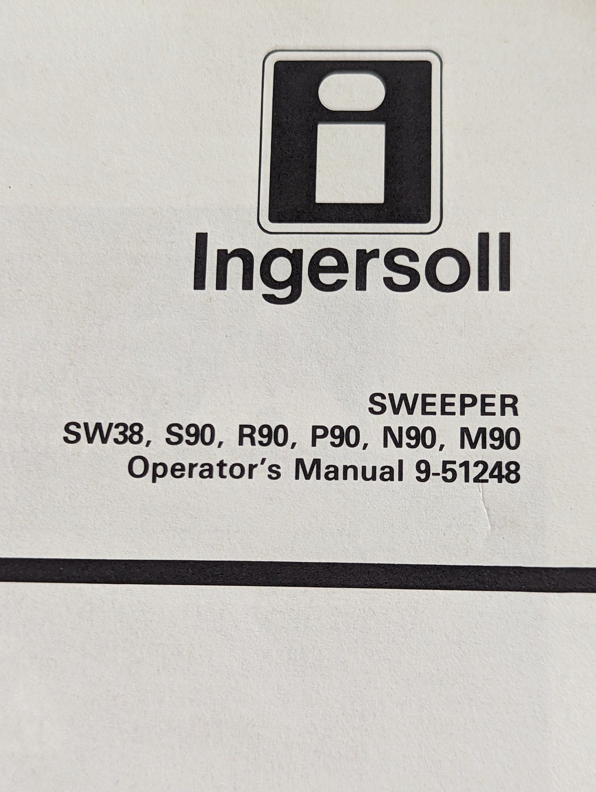 9-51248 OM: SWEEPER SW38 S90 R90 P90 - Ingersoll/Case Tractor Part