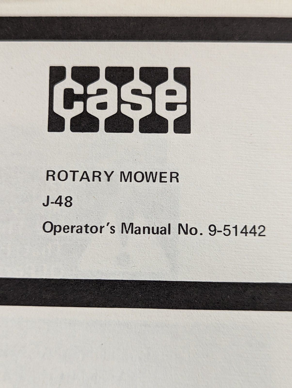 9-51442 OM: J48 MOWER - Ingersoll/Case Tractor Part