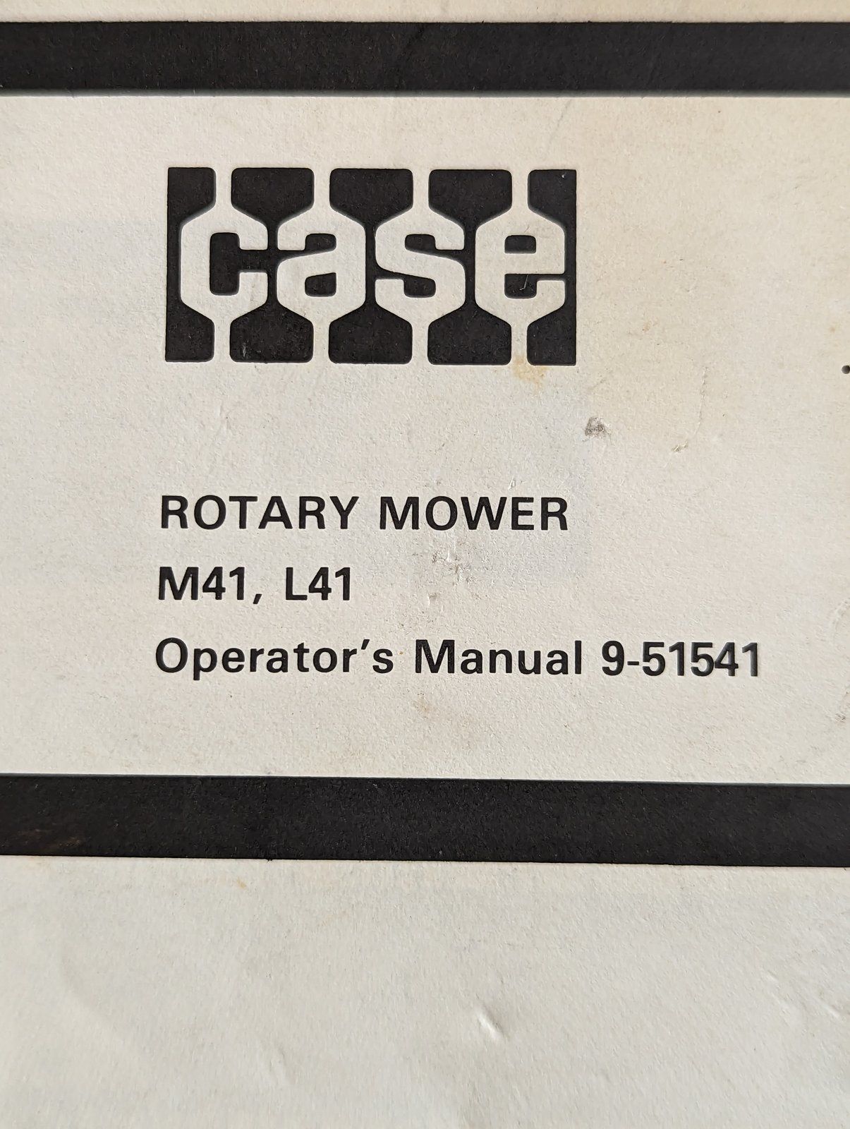 9-51541 OM: M41 L41 ROTARY MOWER - Ingersoll/Case Tractor Part