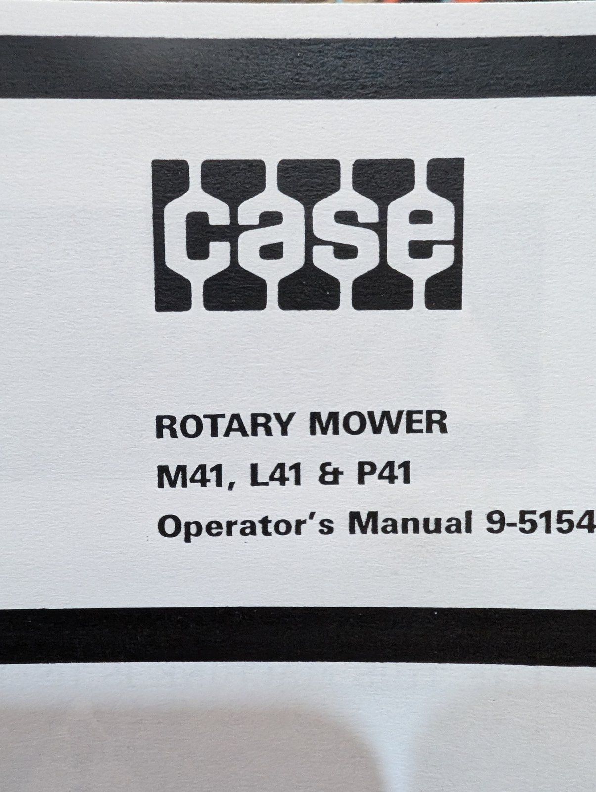 9-51542 OM ROTARY MOWER M41 L51 P41 - Ingersoll/Case Tractor Part
